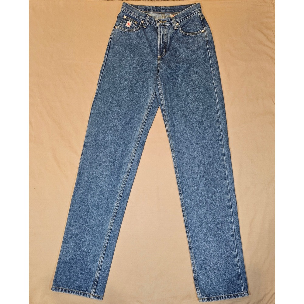 Vintage Rockies Relaxed Fit High Rise Straight Leg Jeans Blue Size 7 X-Long
